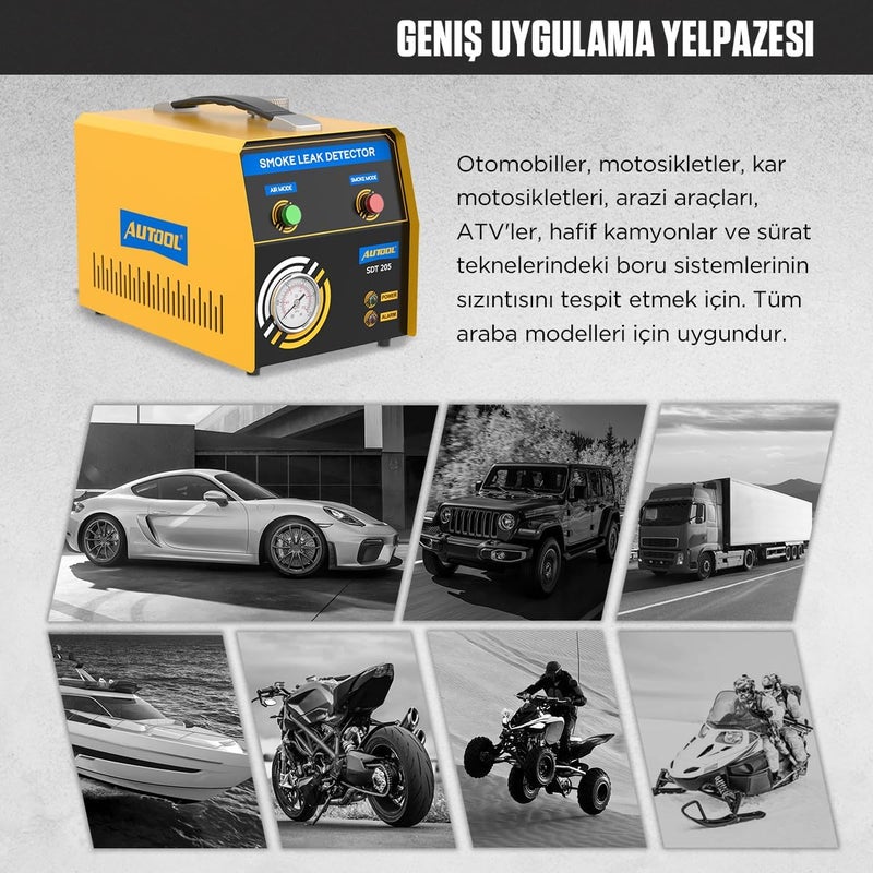 Autool Automotive Smoke Machine 12V Car Pipe System Leak Detector Fuel Leakage Diagnostic Tester for Car, Motorcycle, Truck and More - Image 3